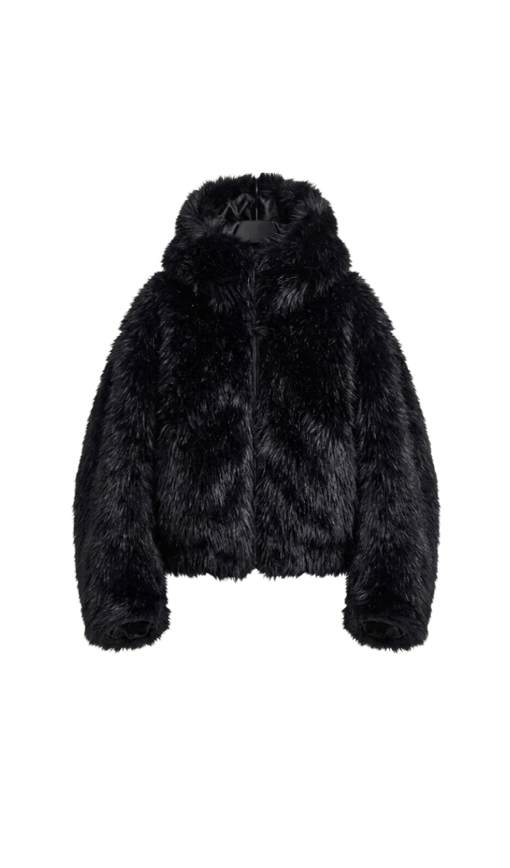 Bear Virgin-Fur Zip Hoodie